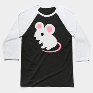 White Mouse Emoticon Baseball T-Shirt